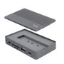 Tooq Docking USB Tipo-C TQE-2242G con Ranura SSD M.2 y Hub 10 en 1 Gris